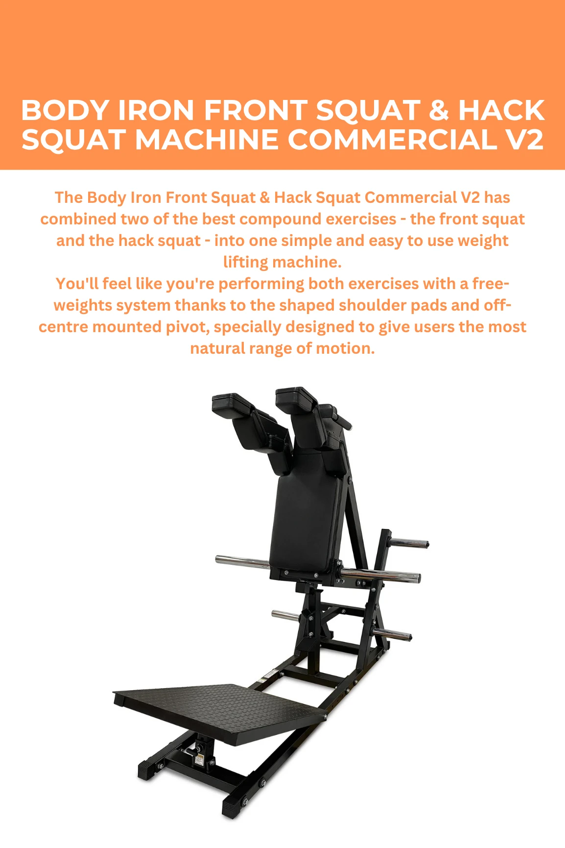 Body Iron Front Squat & Hack Squat Machine Commercial V2 4 Body Iron Front Squat & Hack Squat Machine Commercial V2 - Image 2