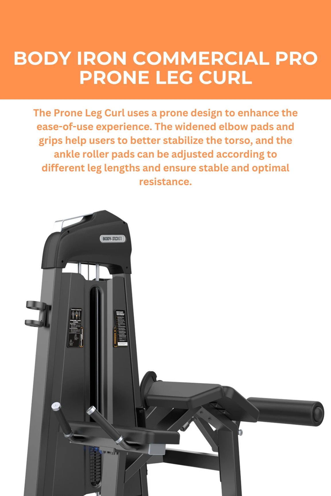 Body Iron Commercial Pro Prone Leg Curl 4 Body Iron Commercial Pro Prone Leg Curl - Image 2