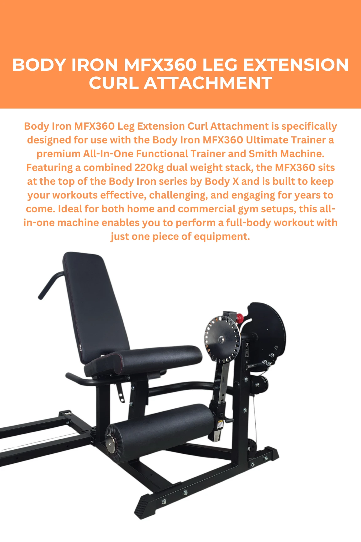 Body Iron MFX360 Leg Extension Curl Attachment 4 Body Iron MFX360 Leg Extension Curl Attachment - Image 2