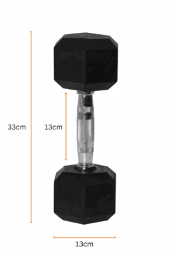 12.5kg Body Iron Commercial Rubber Hex Dumbbell Pair -World Fitness 1 8bac42bd a90e 4bed a10b 371d881c1c72