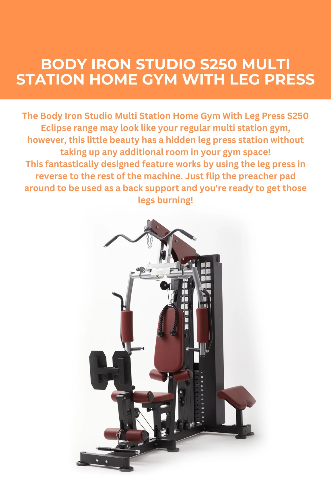 Body Iron Studio S250 Multi Station Home Gym With Leg Press 4 Body Iron Studio S250 Multi Station Home Gym With Leg Press - Image 2