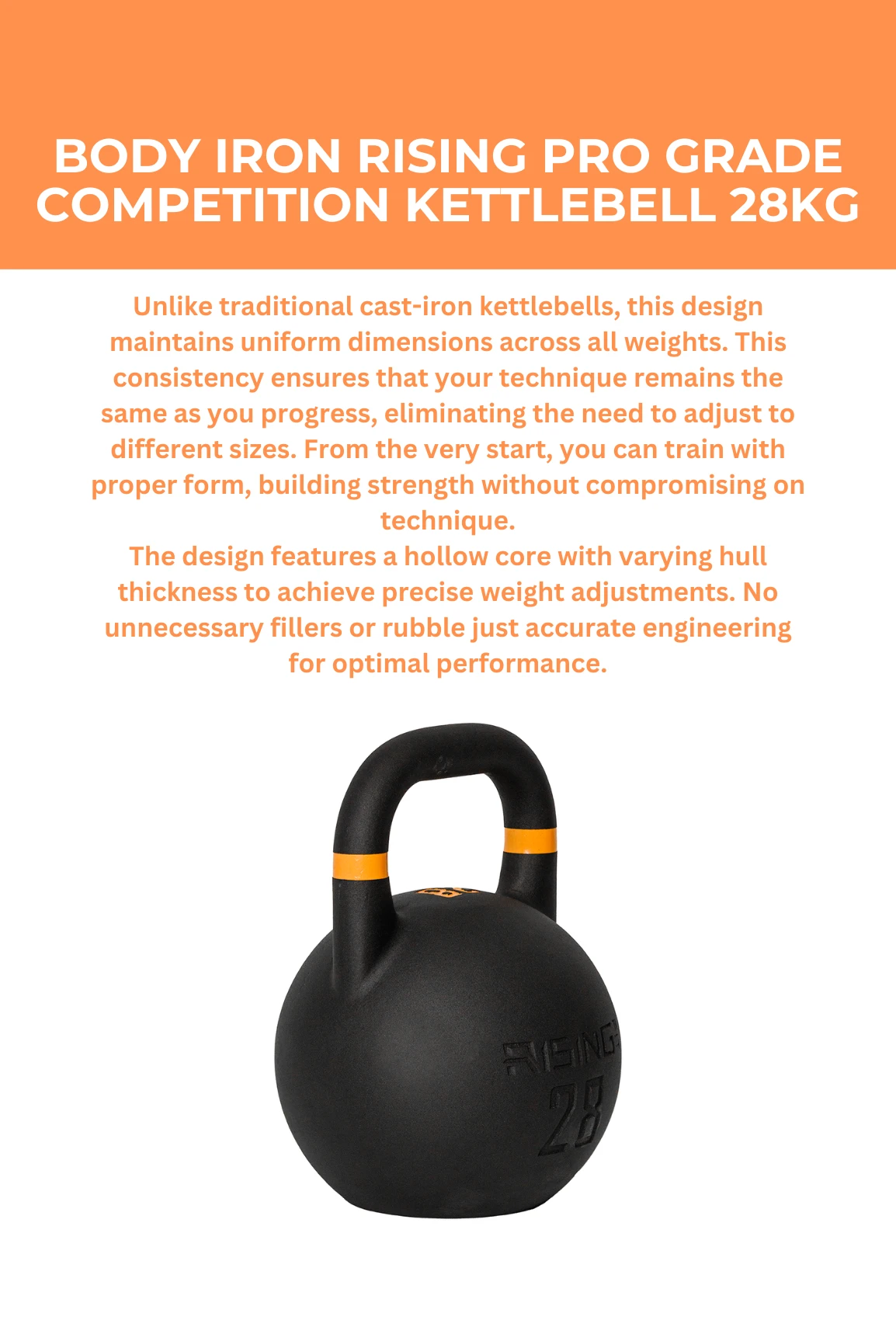 Body Iron Rising Pro Grade Competition Kettlebell 28kg 7 Body Iron Rising Pro Grade Competition Kettlebell 28kg - Image 5