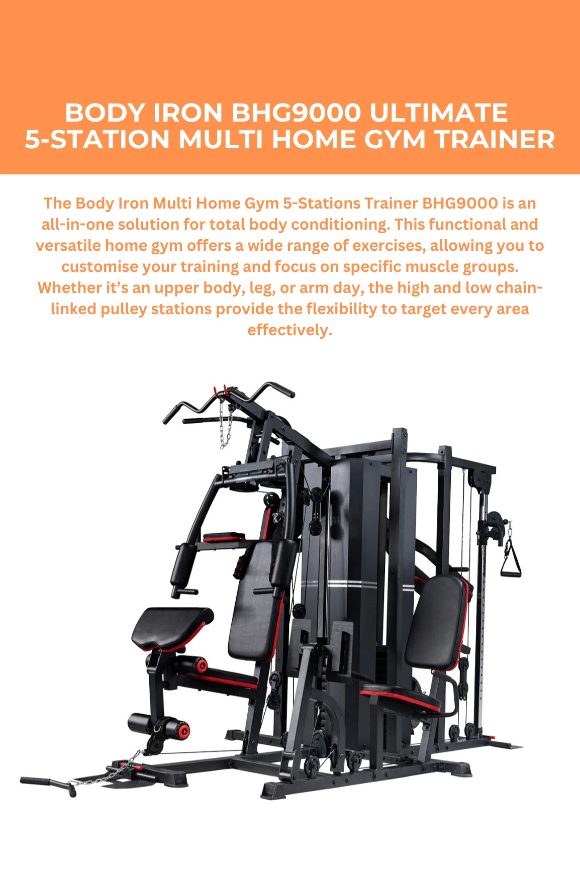 Body Iron BHG9000 Ultimate 5-Station Multi Home Gym Trainer 4 Body Iron BHG9000 Ultimate 5-Station Multi Home Gym Trainer - Image 2
