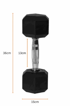 20kg Body Iron Commercial Rubber Hex Dumbbell Pair -World Fitness 20kgDumbbellSet