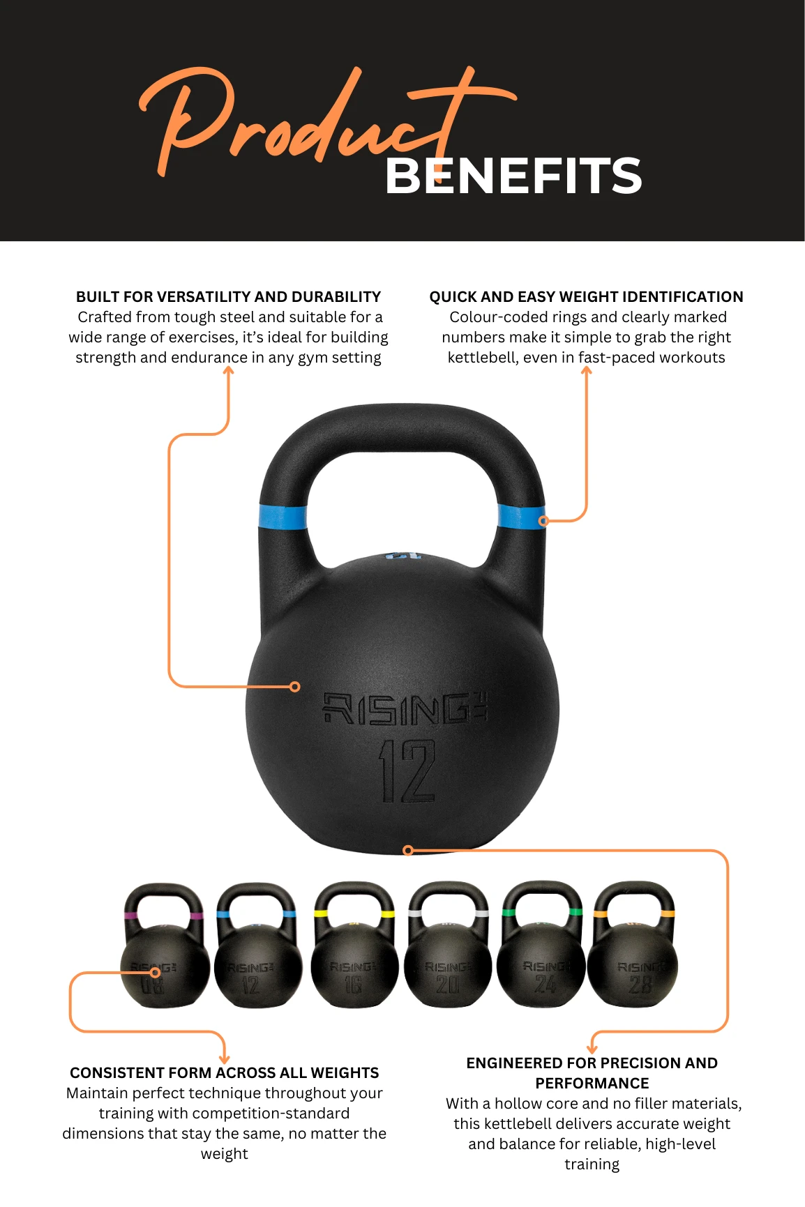 Body Iron Rising Pro Grade Competition Kettlebell 12kg 8 Body Iron Rising Pro Grade Competition Kettlebell 12kg - Image 6