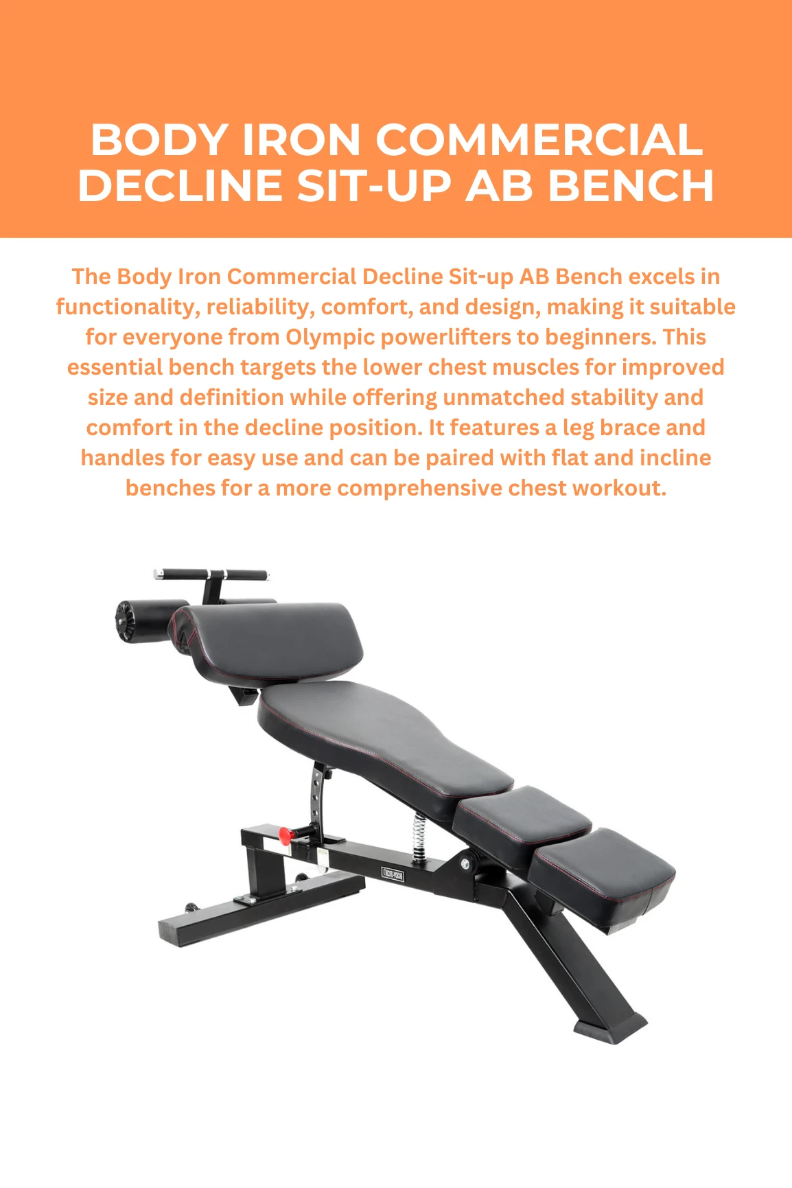 Body Iron Commercial Decline Sit-up AB Bench 4 Body Iron Commercial Decline Sit-up AB Bench - Image 2