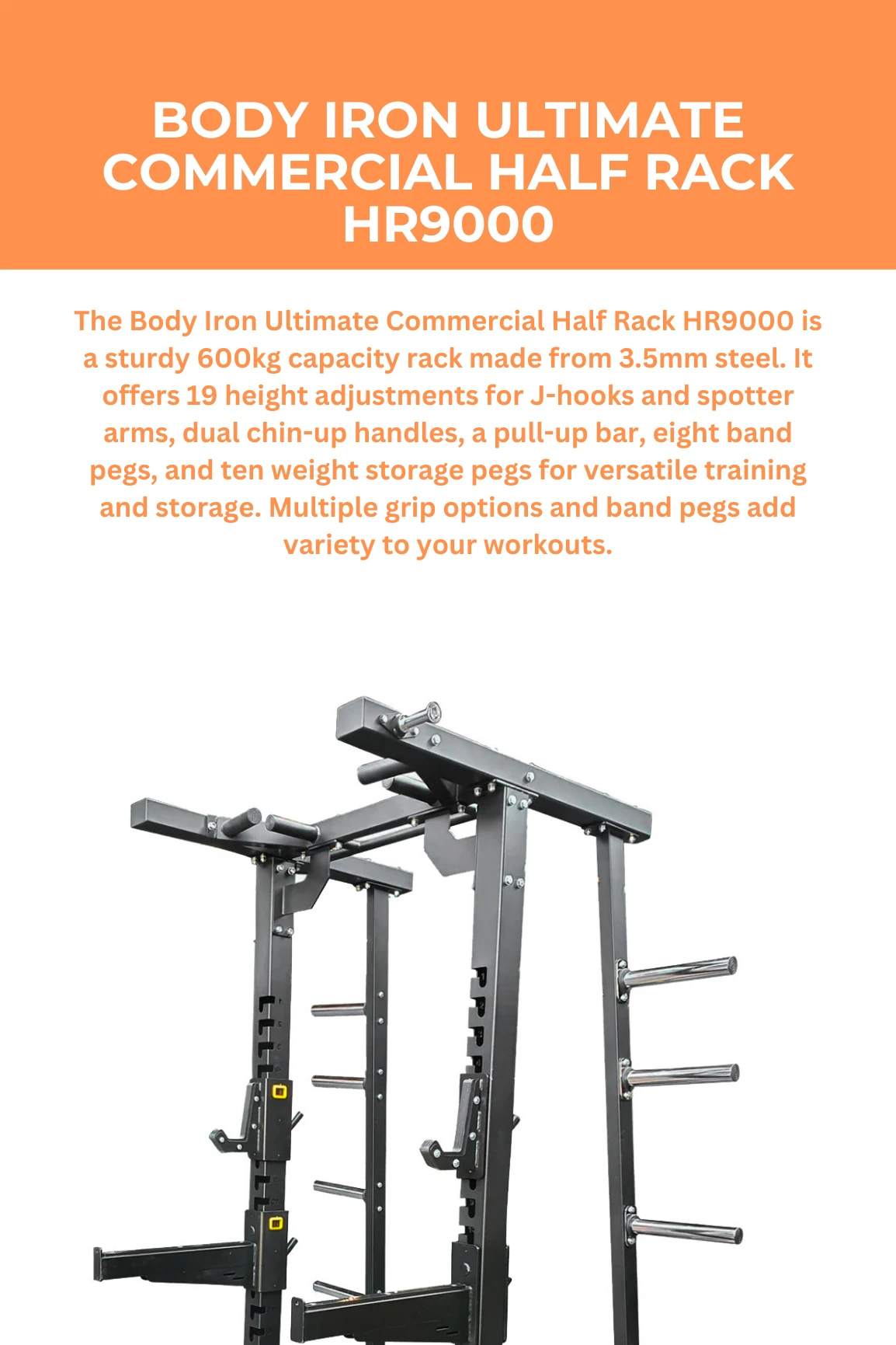 Body Iron Ultimate Commercial Half Rack HR9000 4 Body Iron Ultimate Commercial Half Rack HR9000 - Image 2