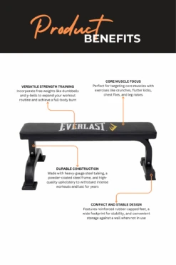 Everlast Utility Flat Bench -World Fitness 2 fd401493 ff02 4c37 a46e ebc96fccd4bd