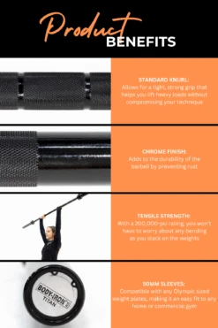 Body Iron 7ft Titan Commercial Olympic Barbell Rated 1500lbs -World Fitness 3 196c03db 3184 4471 a669 e15375b69458