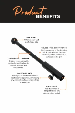 Body Iron Ball Club Grip Olympic Bar Attachment -World Fitness 3 354f1971 b3cc 4066 a615 78bdee2931f8