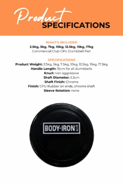 Body Iron 140kg Commercial Club CPU Dumbbell Set 13 Body Iron 140kg Commercial Club CPU Dumbbell Set -World Fitness 3 3607a15a 08e1 40cd aae8 ec02d00ed0fb