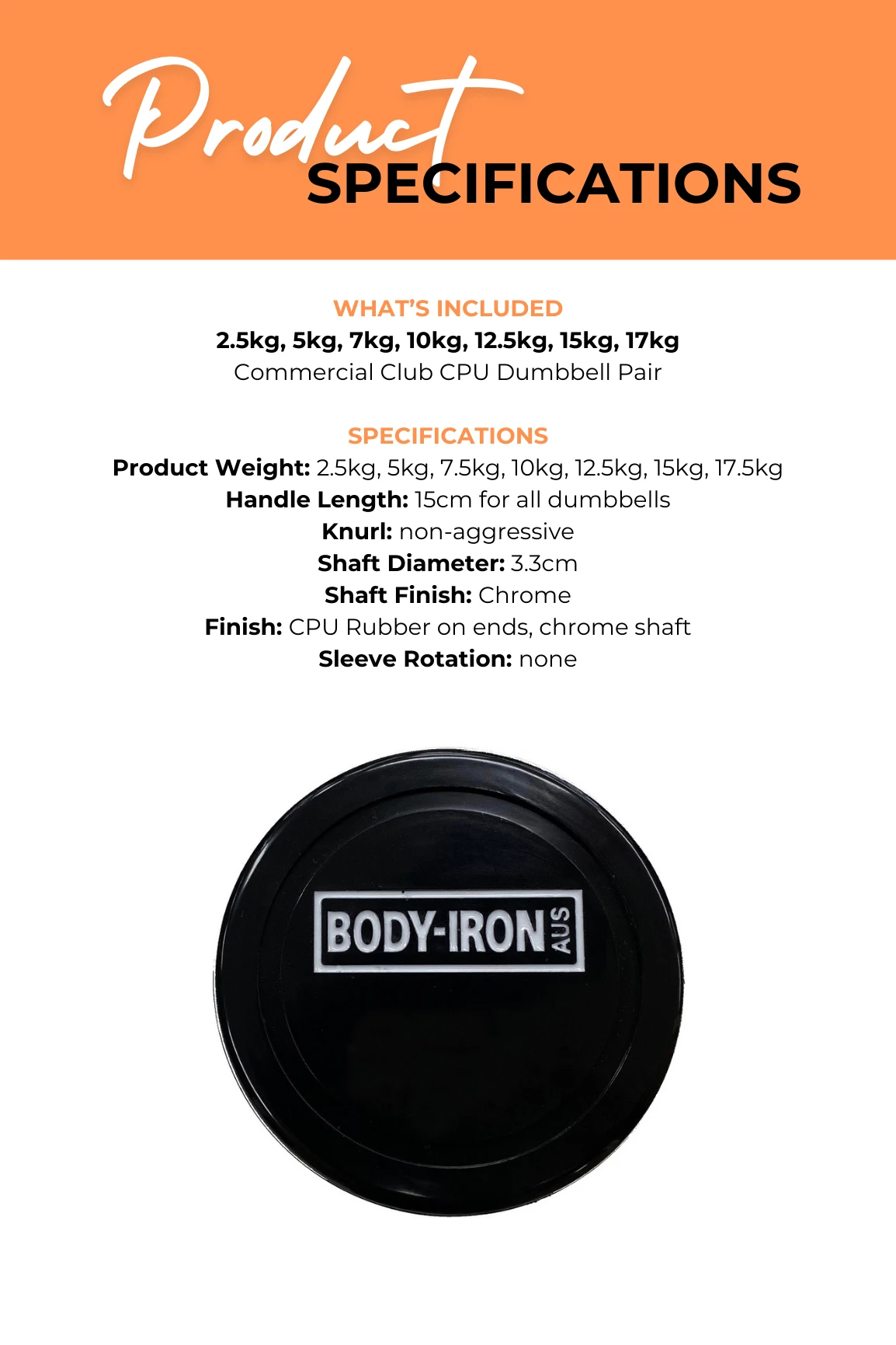 Body Iron 140kg Commercial Club CPU Dumbbell Set 7 Body Iron 140kg Commercial Club CPU Dumbbell Set - Image 5