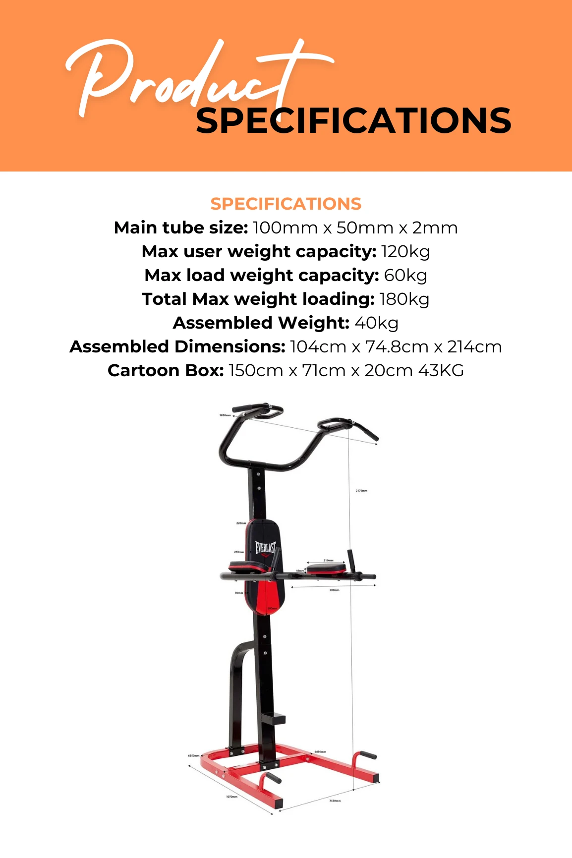 Everlast Pull Up Trainer Power Tower 6 Everlast Pull Up Trainer Power Tower - Image 4