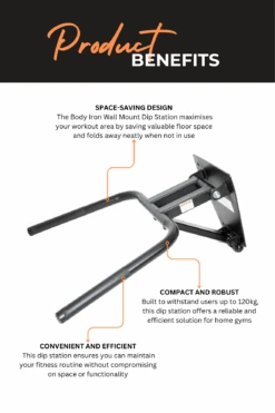 Next Fitness Wall Mounted Foldable Dip Station -World Fitness 3 415ff9f2 a498 4475 a89f dad0b88282bd