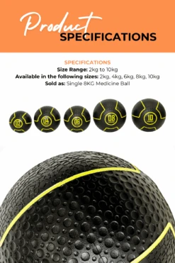 Body Iron Rising Pro Commercial Medicine Ball 8Kg -World Fitness 3 5fa52173 657c 4efd ab0a a365397610d6