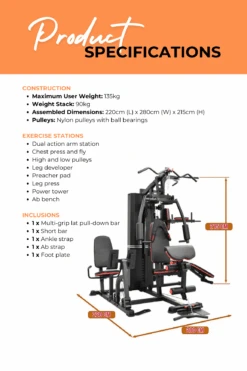 Body Iron Multi Station Home Gym With Leg Press BHG7000 + Power Tower + Ab Bench -World Fitness 3 850a16a8 1e80 4947 a3ea 85c9dd020e2b