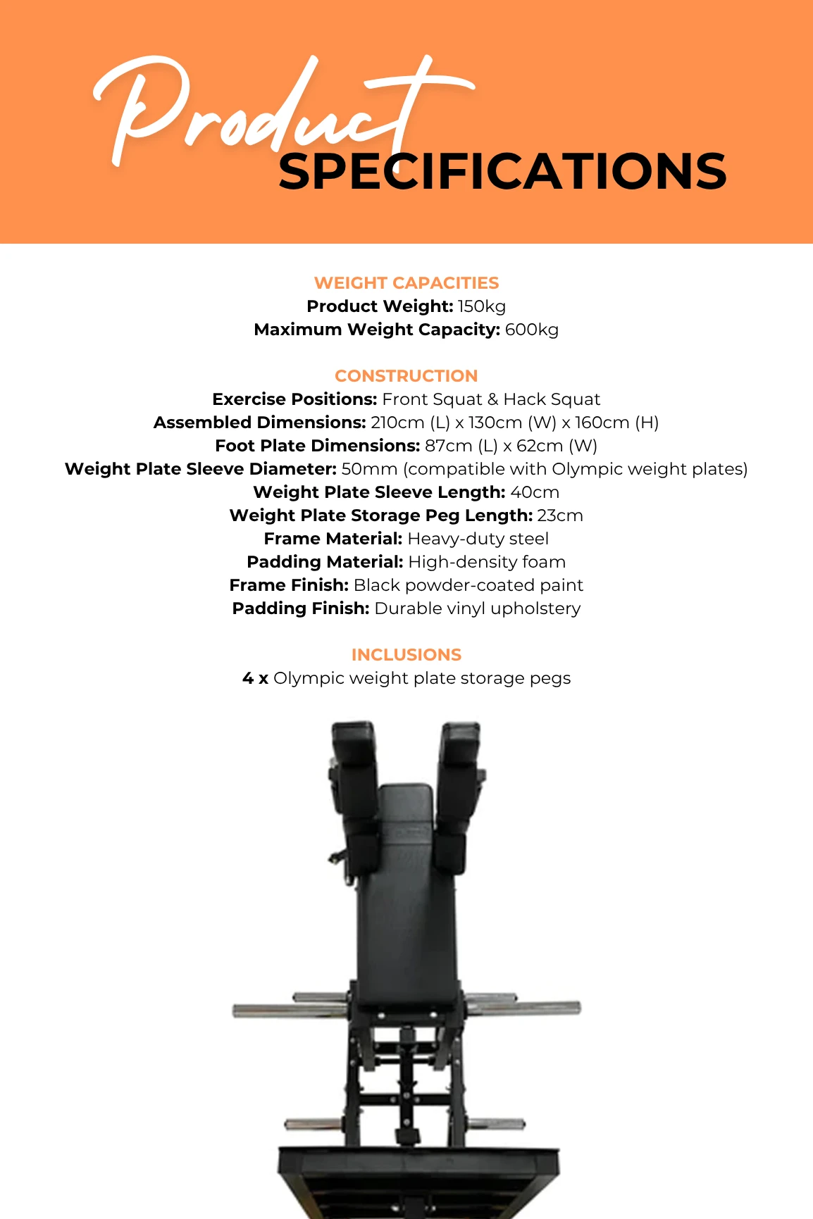 Body Iron Front Squat & Hack Squat Machine Commercial V2 6 Body Iron Front Squat & Hack Squat Machine Commercial V2 - Image 4