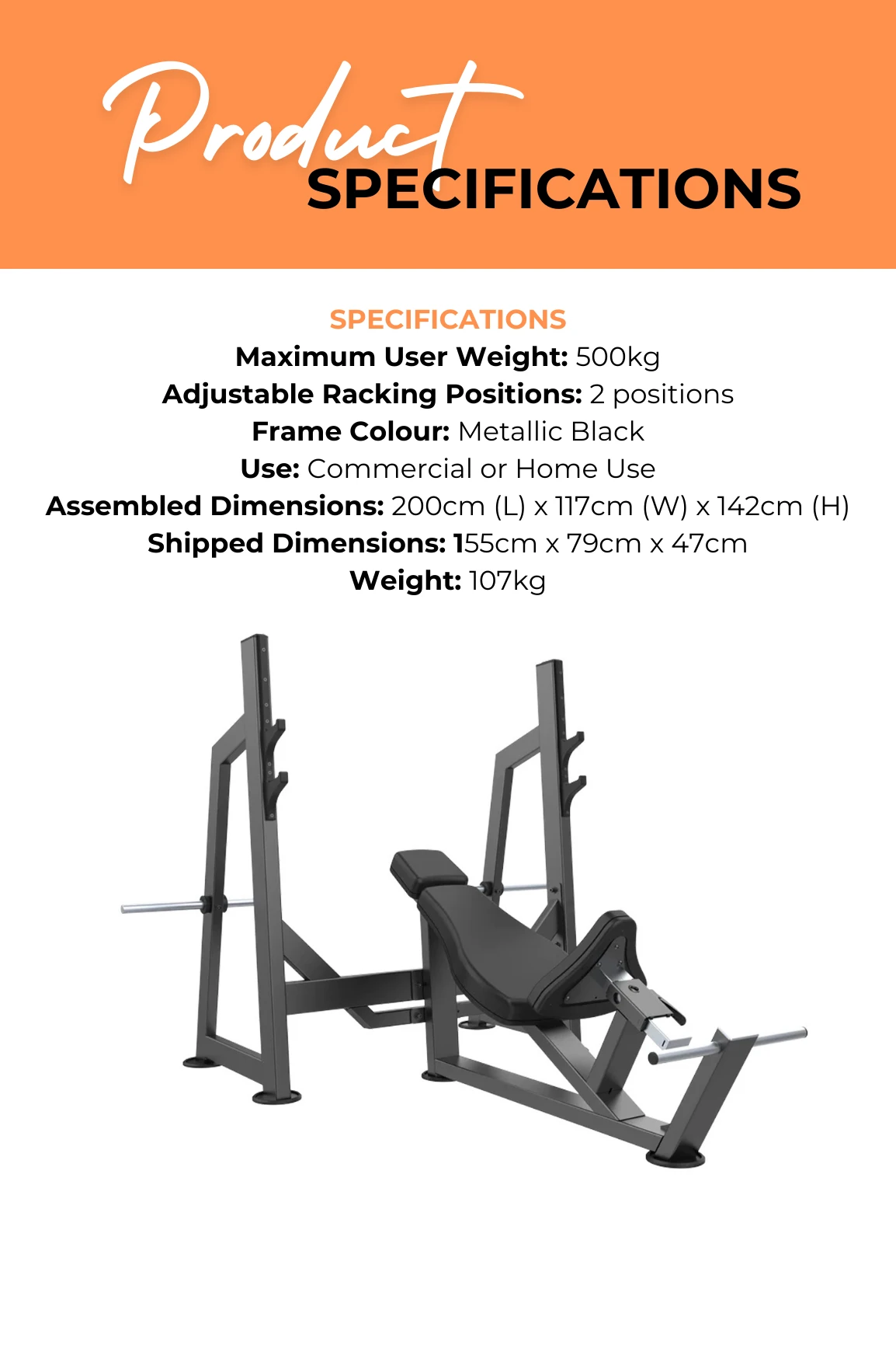 Body Iron Commercial Pro Olympic Incline Bench Press 6 Body Iron Commercial Pro Olympic Incline Bench Press - Image 4