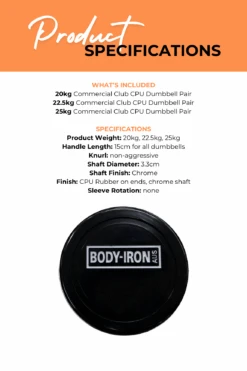 Body Iron 135kg Commercial Club CPU Dumbbell Set -World Fitness 3 ceb229de 68ff 4369 b57b 97db0dc3f484