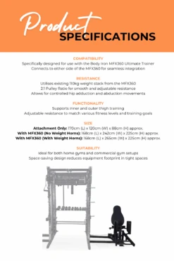 Body Iron MFX360 Hip Adductor & Abductor Attachment -World Fitness 3 dc41ab20 fba6 430f 9eec 6c6a2743d1b9