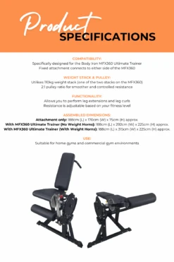 Body Iron MFX360 Leg Extension Curl Attachment 16 Body Iron MFX360 Leg Extension Curl Attachment -World Fitness 3 f9a033bf 34b1 4d89 8e0d 327ad46692dd