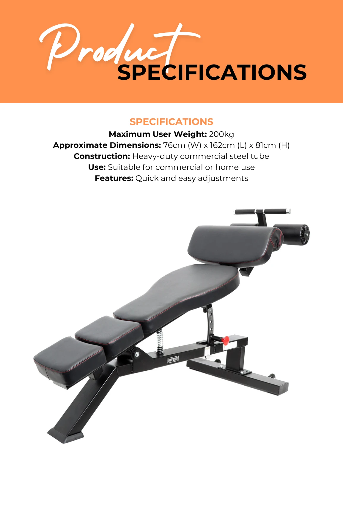 Body Iron Commercial Decline Sit-up AB Bench 6 Body Iron Commercial Decline Sit-up AB Bench - Image 4