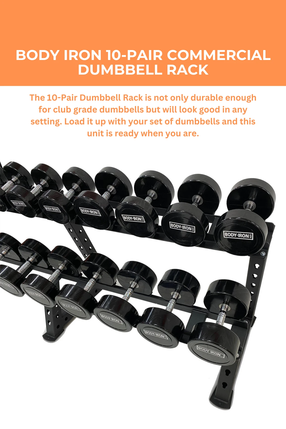 Body Iron 10-Pair Commercial Dumbbell Rack 4 Body Iron 10-Pair Commercial Dumbbell Rack - Image 2