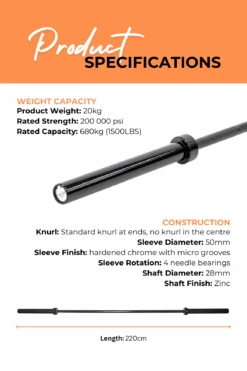 Body Iron 7ft Titan Commercial Olympic Barbell Rated 1500lbs -World Fitness 5 be312566 c3a7 4310 99fa b5bb4622cd5c