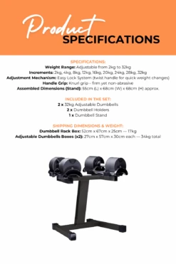 Body Iron Adjustable Dumbbell Set 2 X 32KG With Rack 19 Body Iron Adjustable Dumbbell Set 2 X 32KG With Rack -World Fitness 6 4b59987f 5ca4 4392 a11c 4952fefd0896