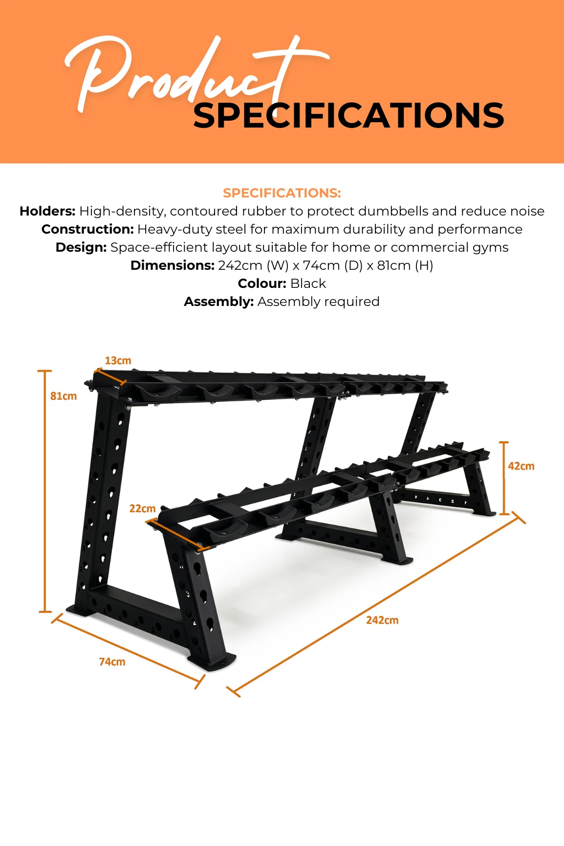 Body Iron 10-Pair Commercial Dumbbell Rack 6 Body Iron 10-Pair Commercial Dumbbell Rack - Image 4
