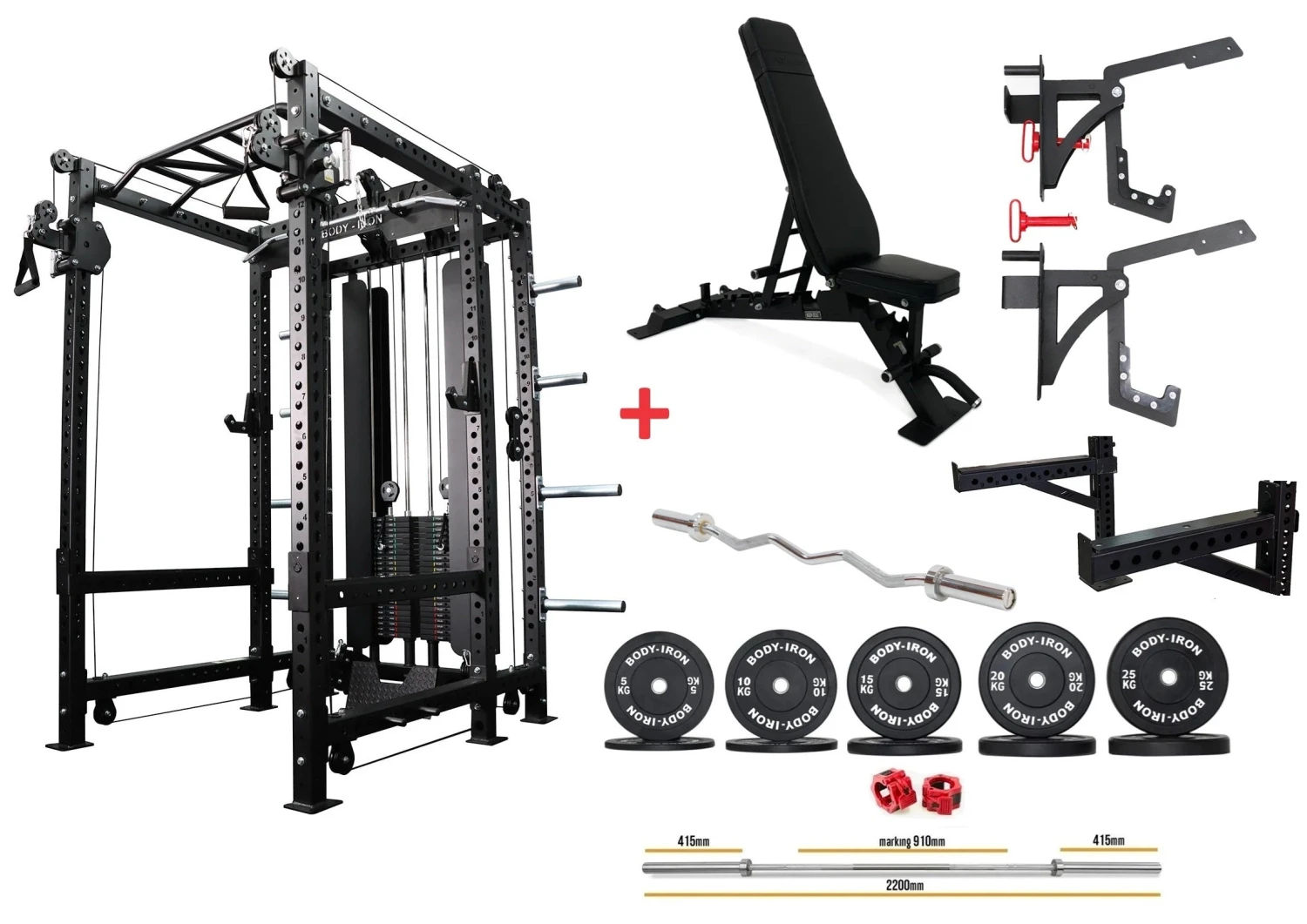 Body Iron Commercial Power Rack PR9500 Combo Set 3 Body Iron Commercial Power Rack PR9500 Combo Set