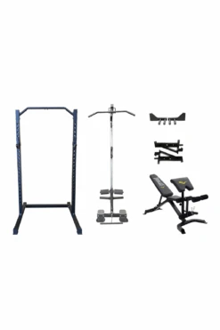 Body Iron CX22 Half Rack Elite Set -World Fitness CX22 Everlast Preacher Curl Utility Bench