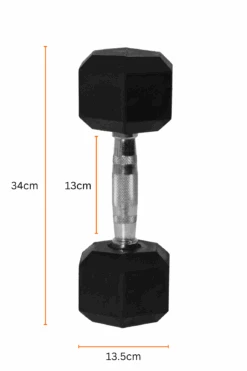 15kg Body Iron Commercial Rubber Hex Dumbbell Pair -World Fitness Copyof1.10kgDumbbellSet
