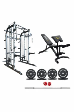 Body Iron All-In-One Functional Trainer FTG30 + Adjustable Bench + 120kg Olympic Barbell & Bumper Plate Set -World Fitness FTG30 Everlast Preacher Curl Utility Bench f4d262a2 35d1 463c bc9c 41a3dd195ad0