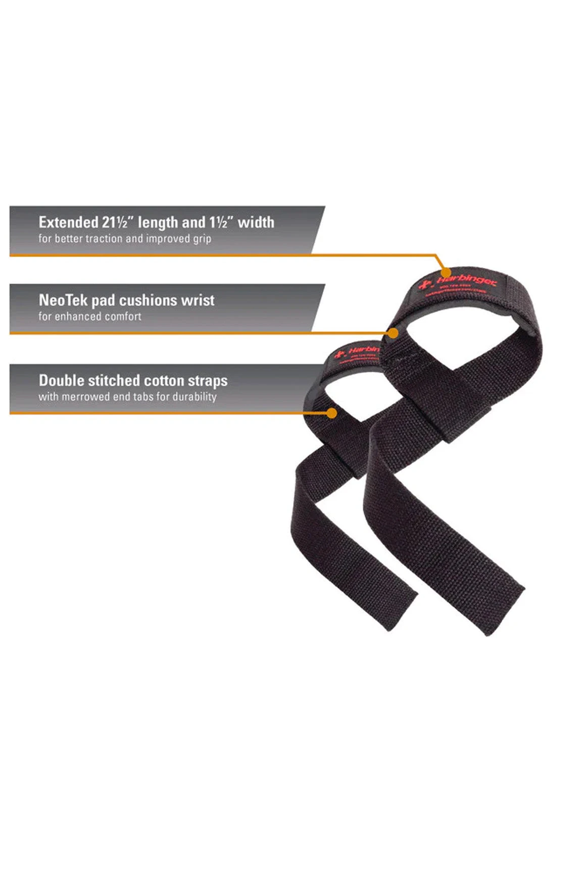 Harbinger Padded Cotton Lifting Straps 4 Harbinger Padded Cotton Lifting Straps - Image 2